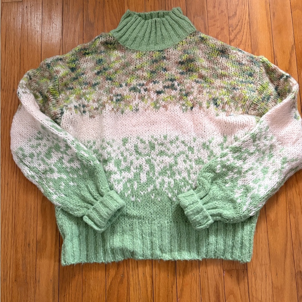 Aerie Multicolor Knit Turtleneck Sweater